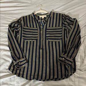 Navy and Gold Michael Kors women’s woven top